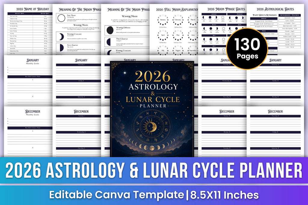 Astrology Lunar Cycle Planner