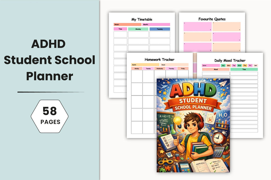 ADHD Student School Planner Cover Preview