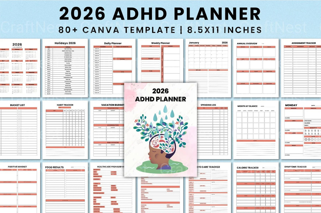 ADHD Planner for Effective Organization cover with printable planner