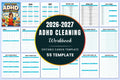 ADHD Cleaning Workbook cover with printable home cleaning planner