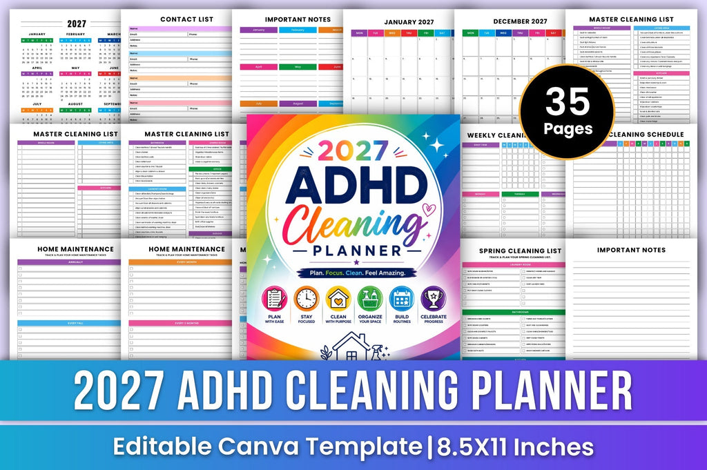 Adhd Cleaning Planner