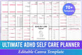 Ultimate ADHD Self-Care Planner printable cover with self-care, wellness, and daily organization pages