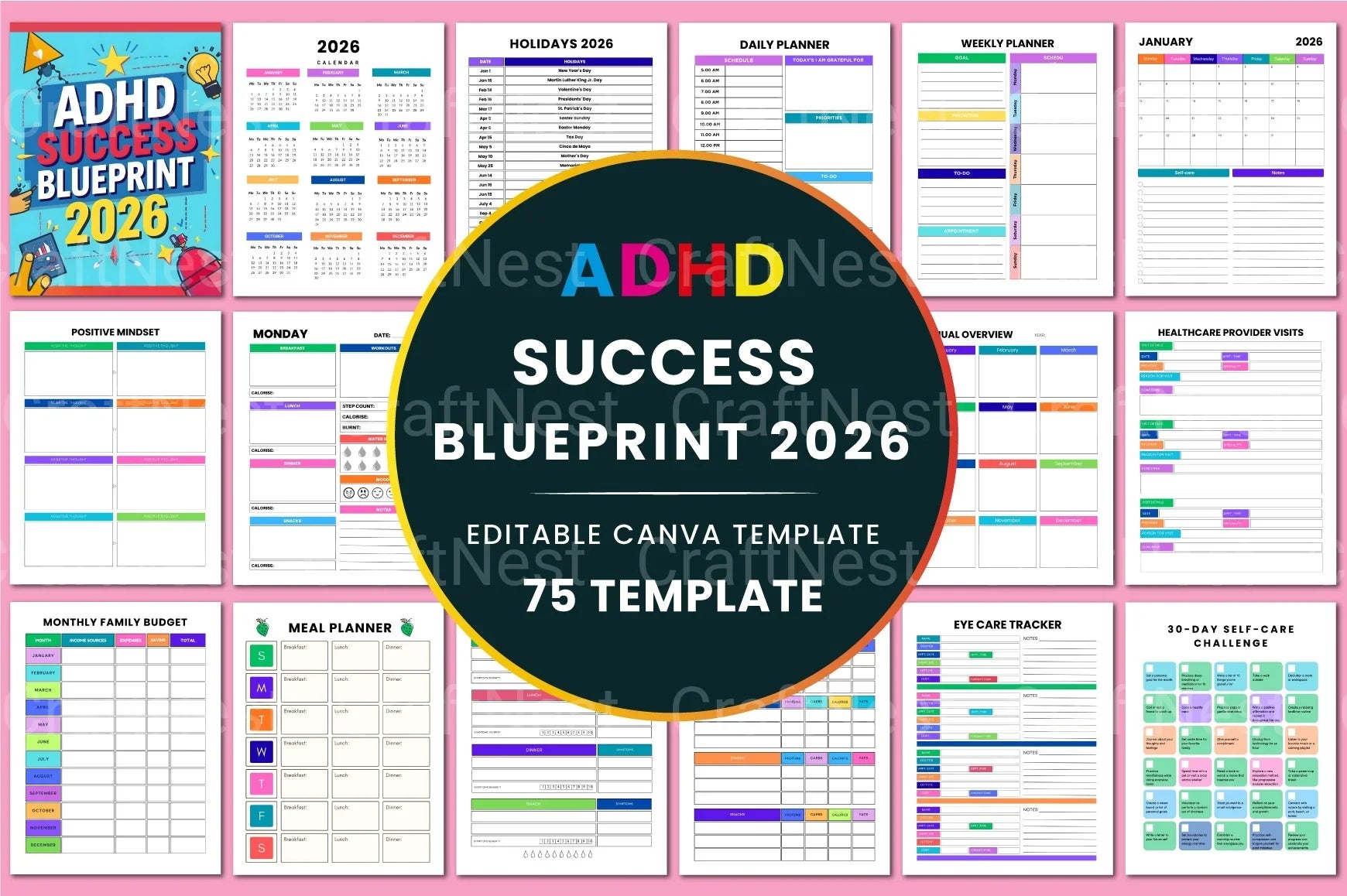 ADHD Success Blueprint cover with printable success planner