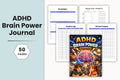 ADHD Brain Power Journal cover with printable journal pages