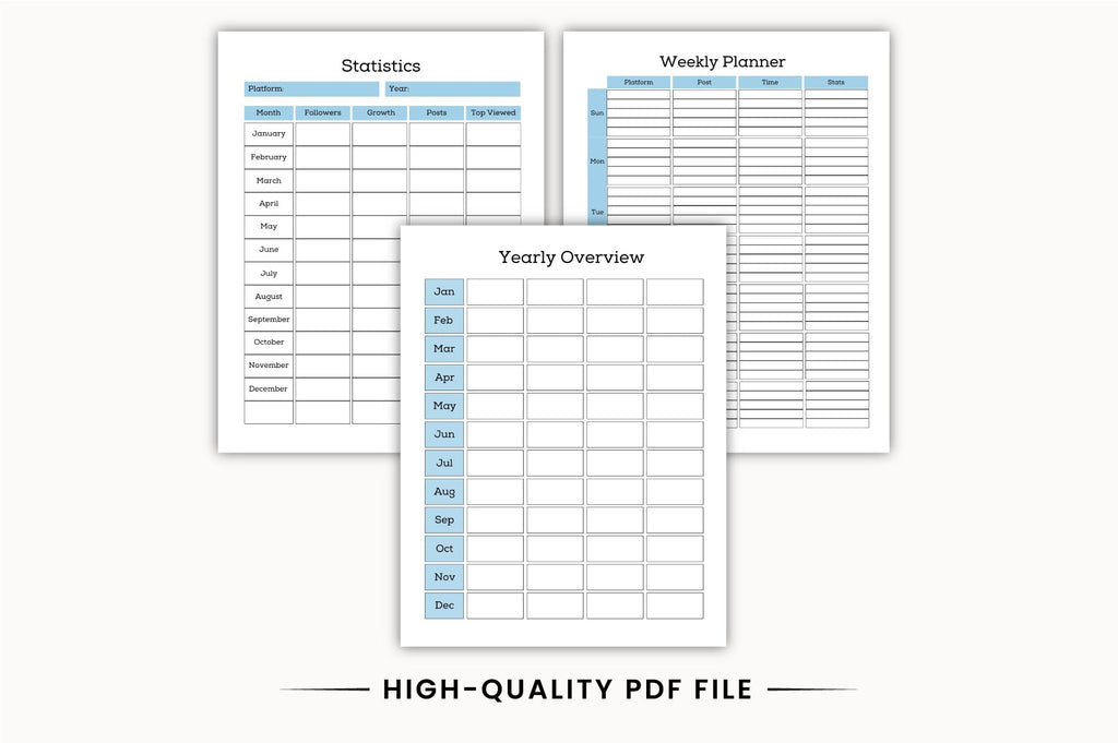 Social Media Content Scheduler Planner