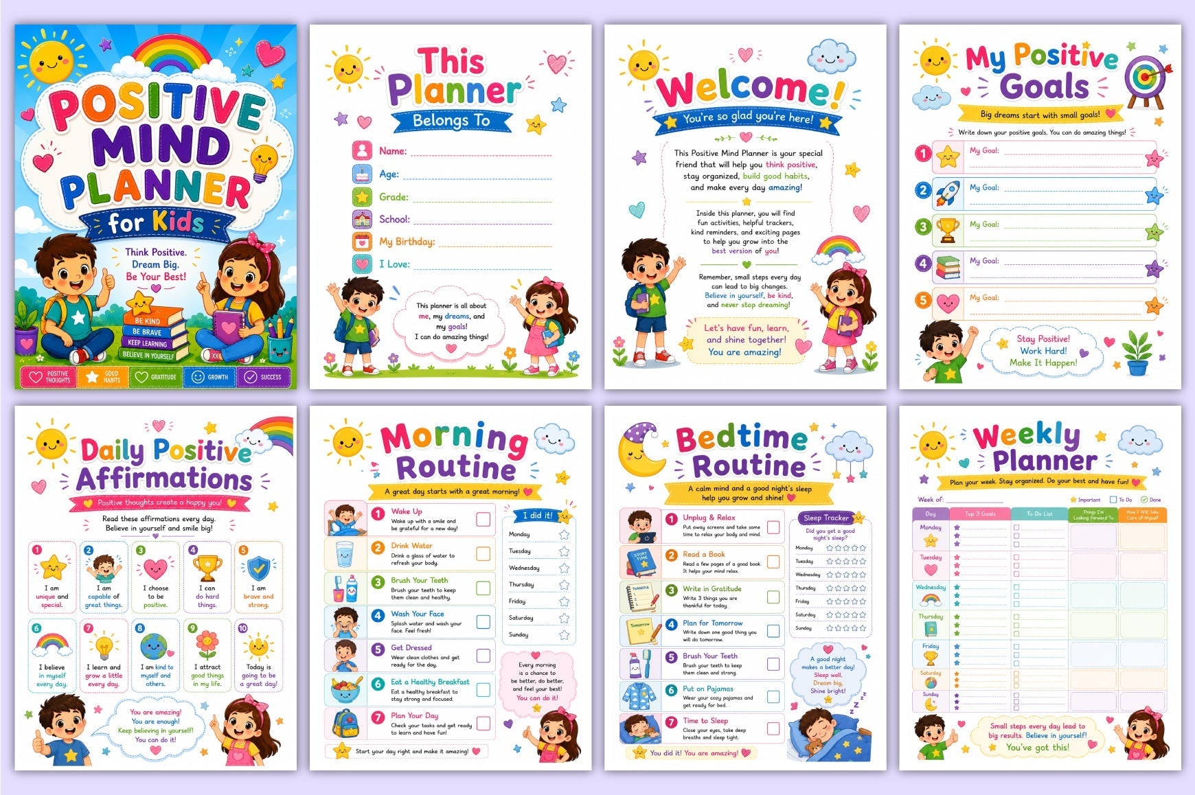 Positive Mind For Kids Planner