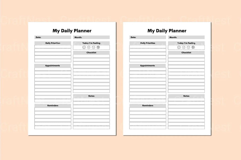 ADHD Productivity Planner daily planning worksheets
