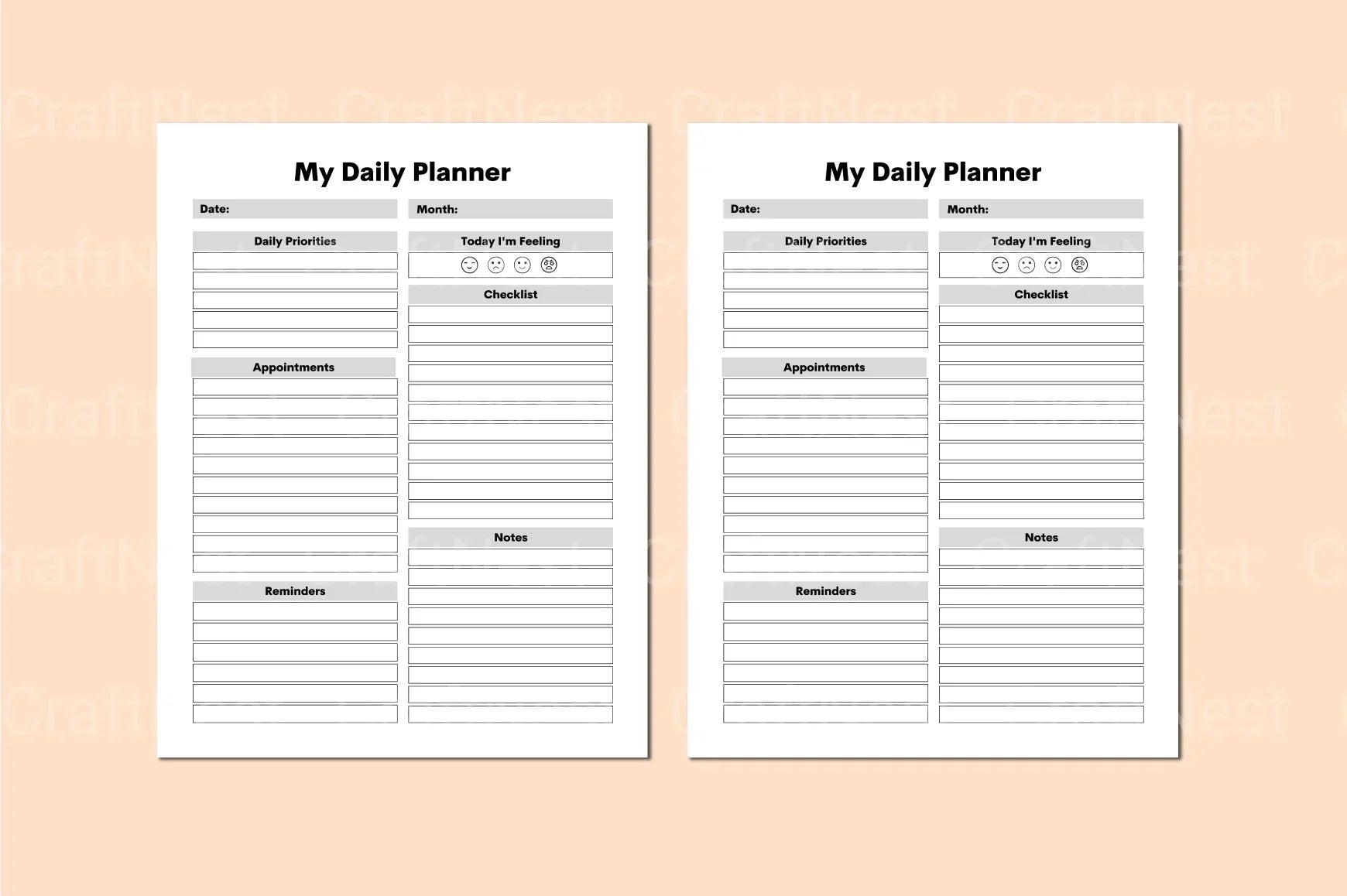 ADHD Productivity Planner daily planning worksheets