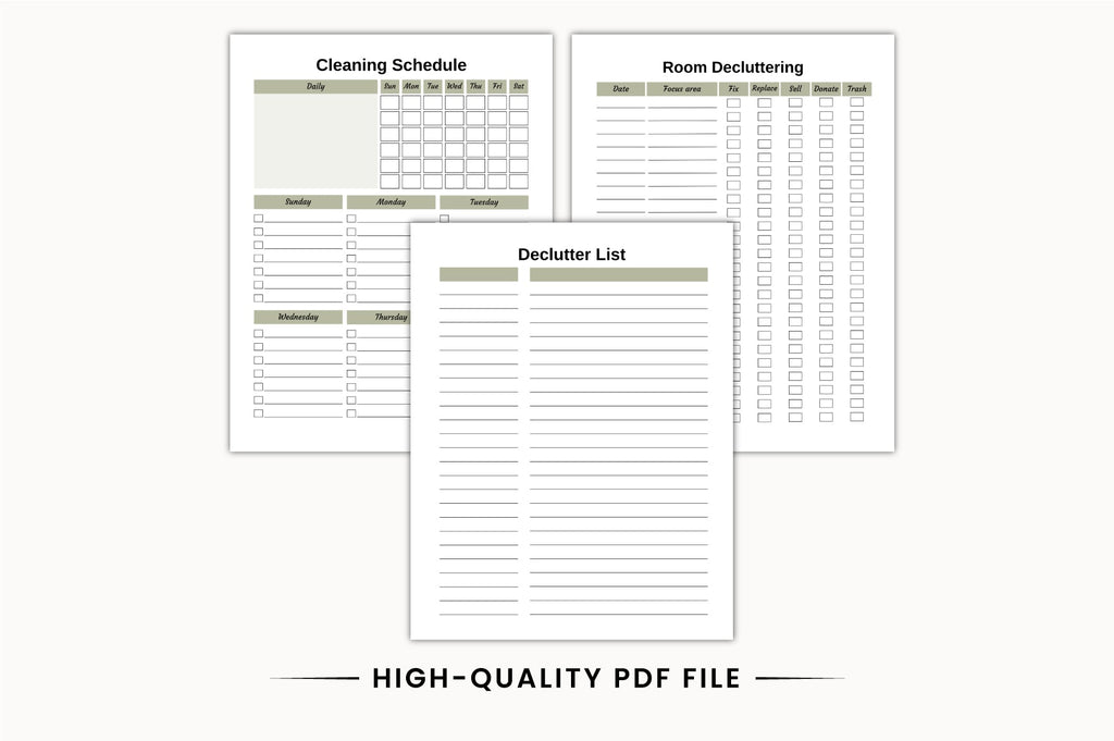 ADHD Cleaning & Declutter Planner Worksheets Preview