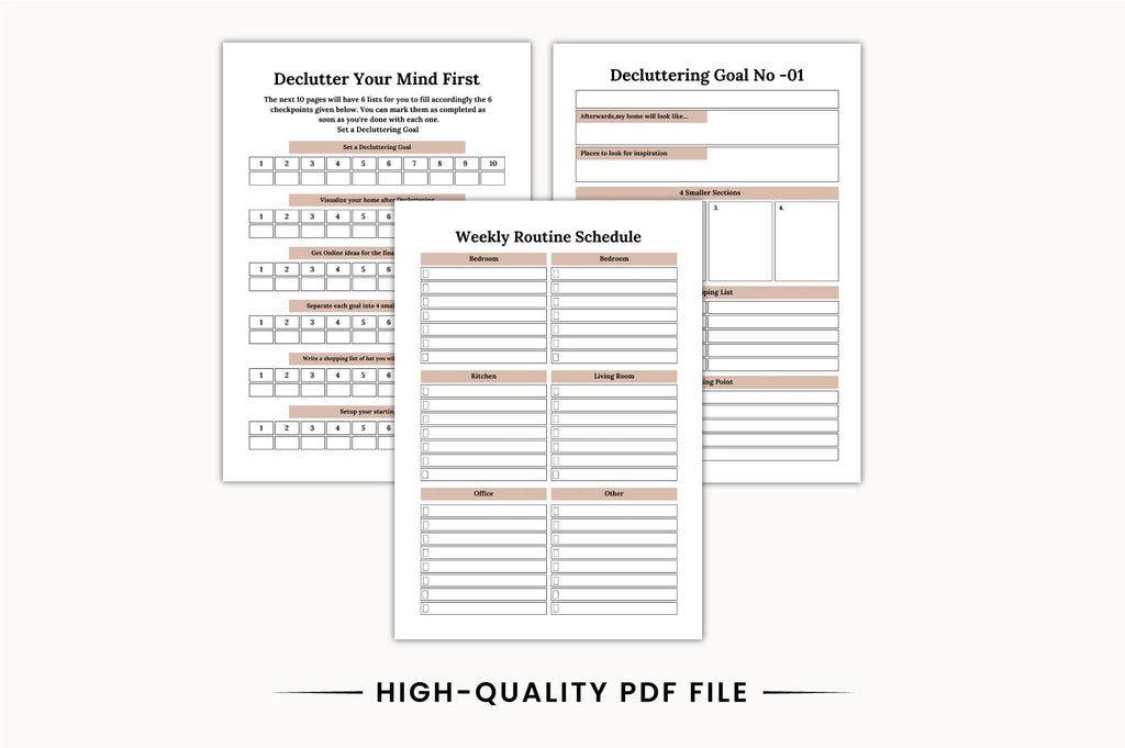 Home Decluttering Planner