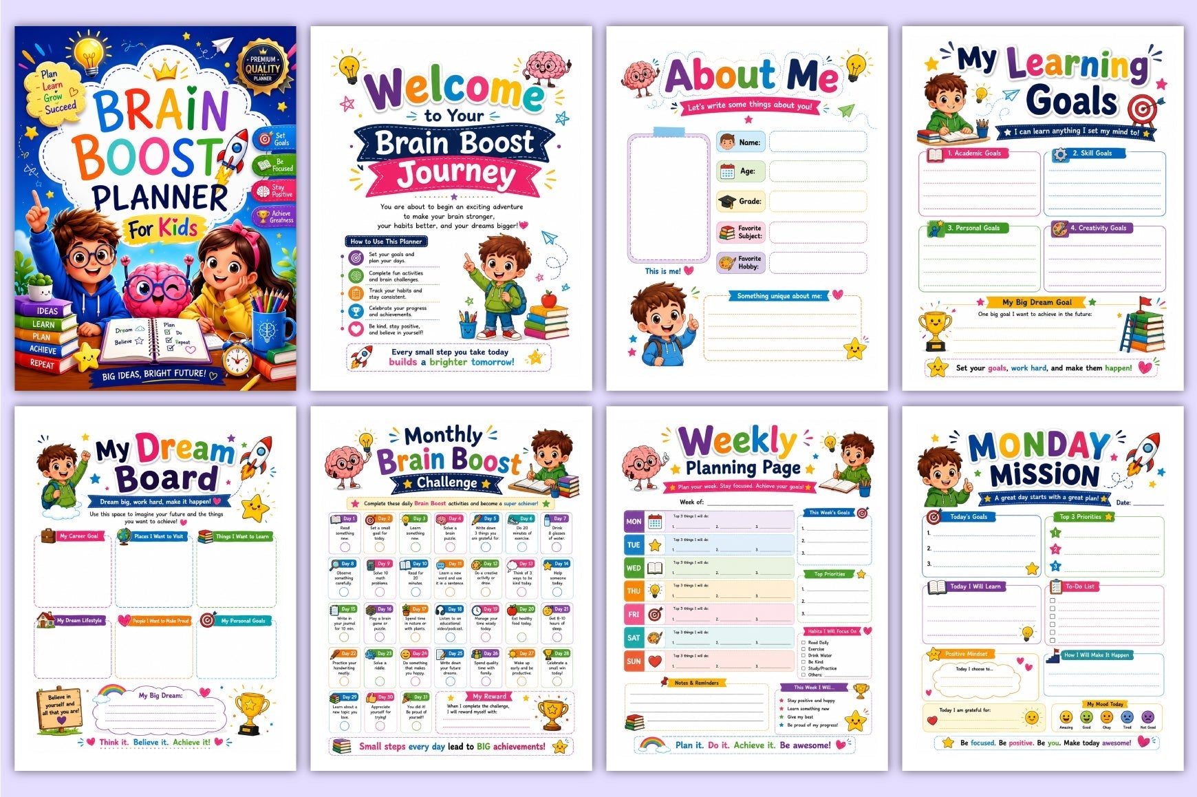 Brain Boost For Kids Planner