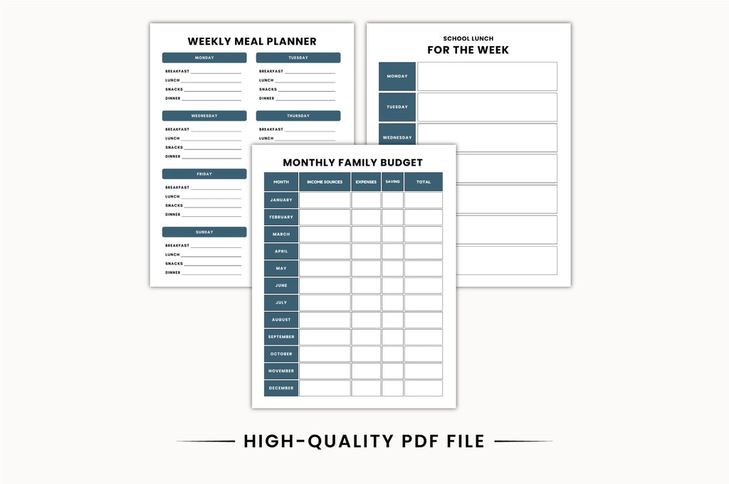 Adult ADHD Life Management Planner Worksheets