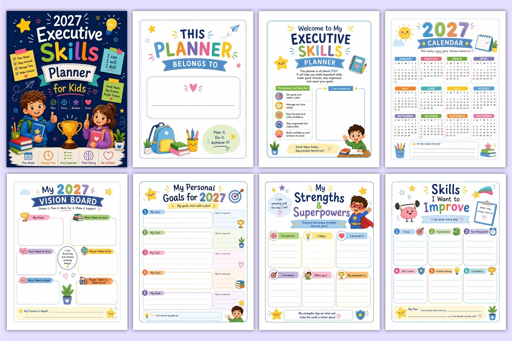 Executive Skills For Kids Planner