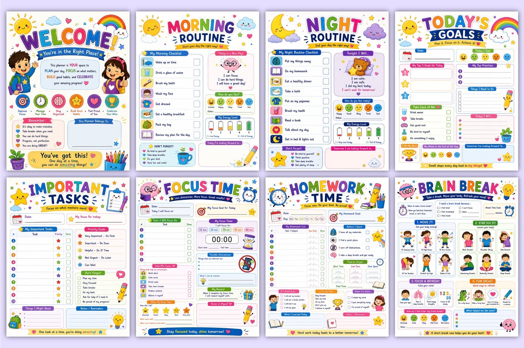 Adhd For Kids Planner