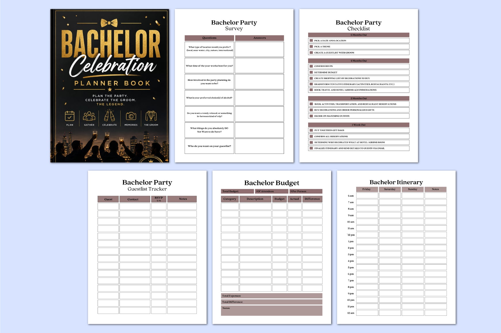 Bachelor Celebration Planner