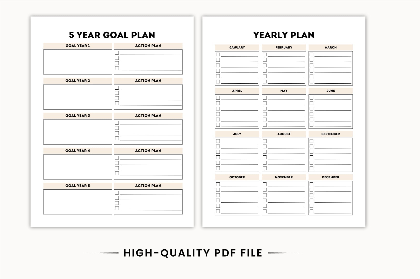 Yearly Life Goals Planner