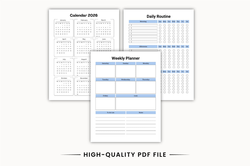 ADHD Organized Life Planner daily planning and organization worksheets