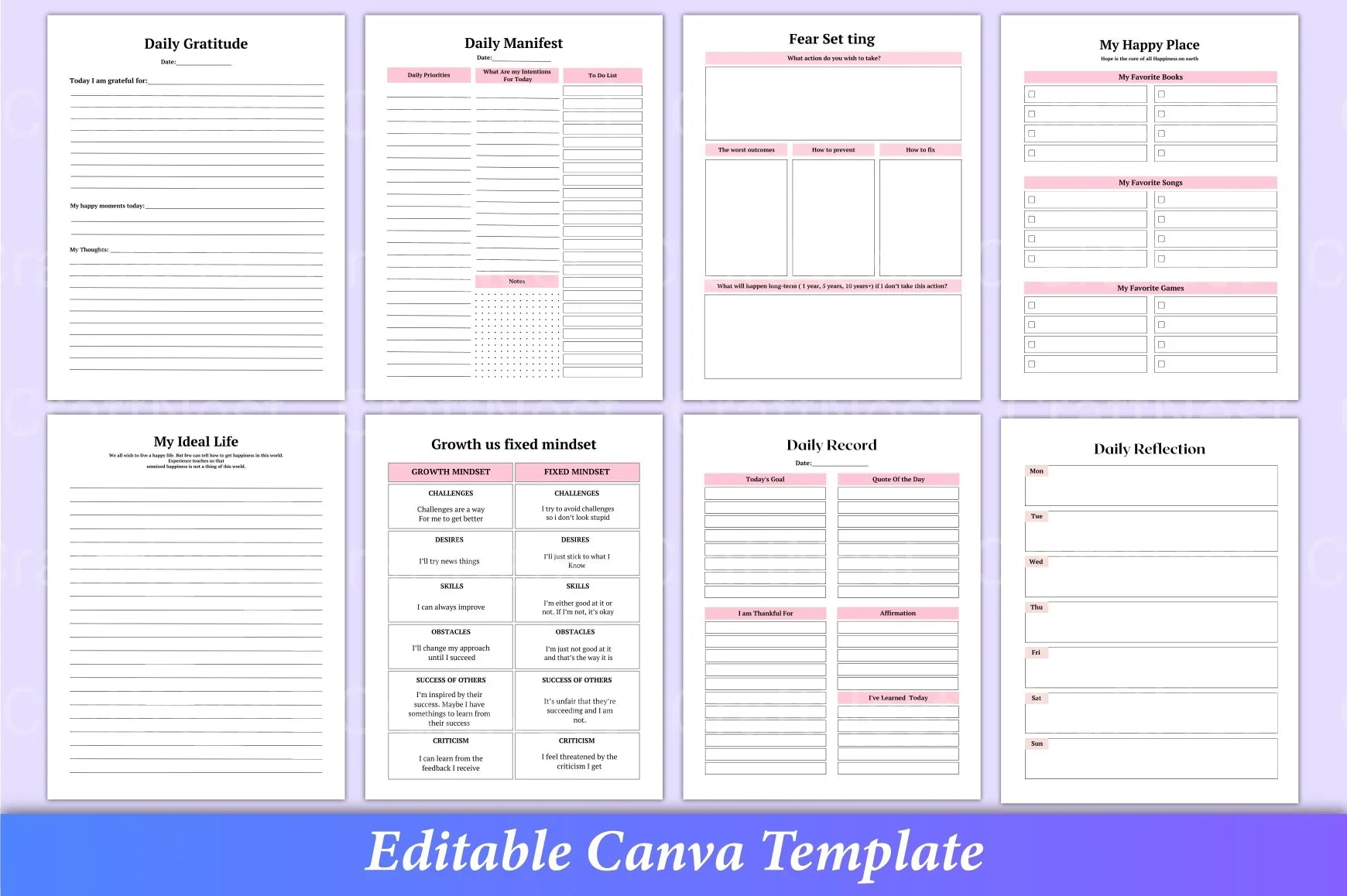 ADHD self-care workbook with mood tracker, routine planner, and mental wellness worksheets