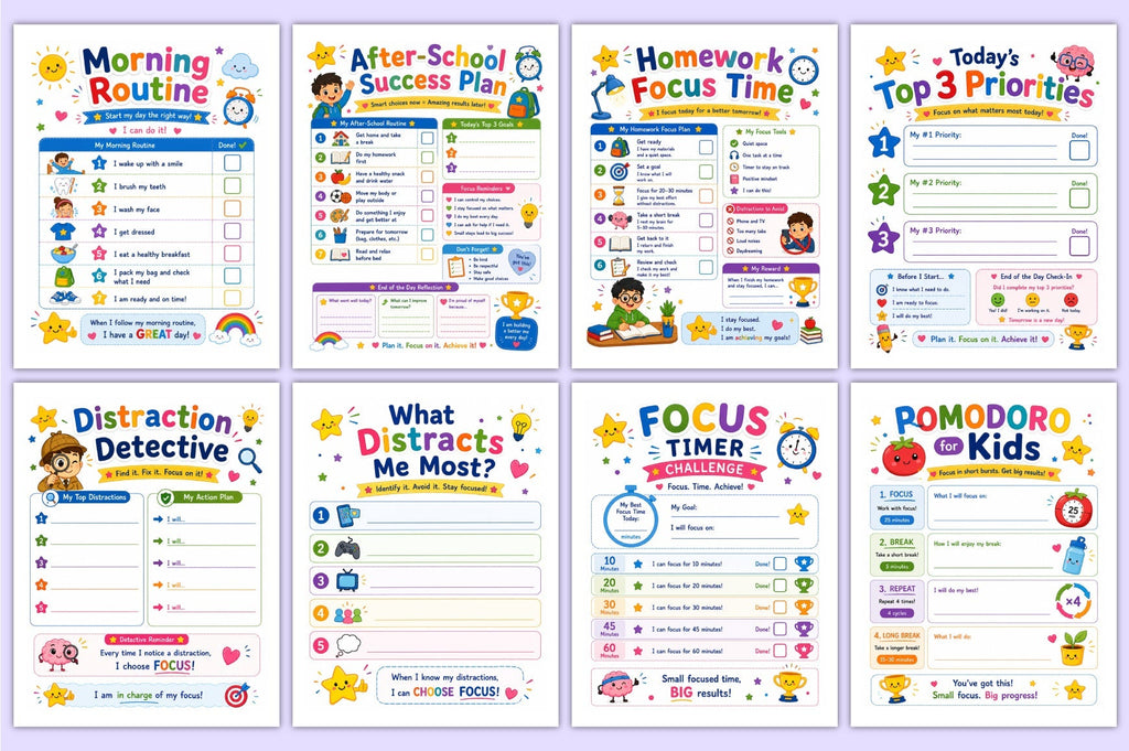 Focus And Attention For Kids Planner