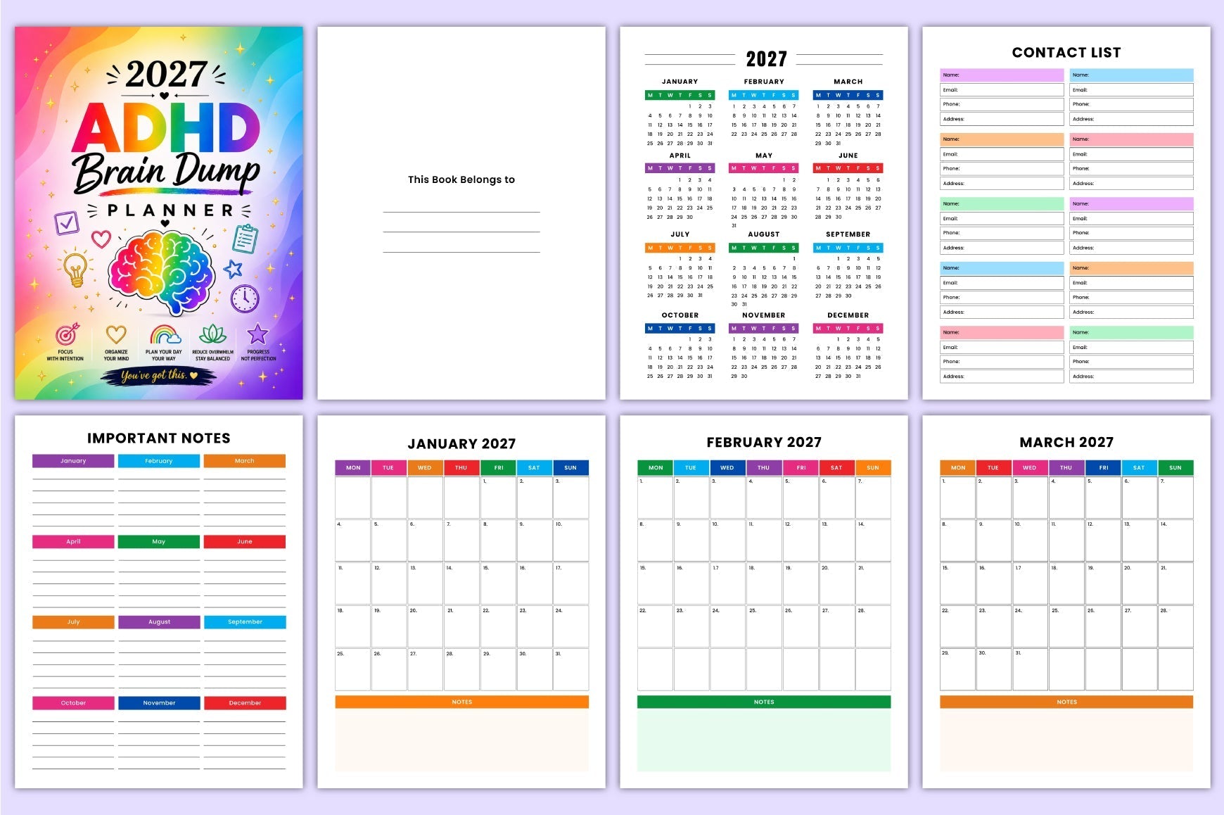 Adhd Brain Dump Planner