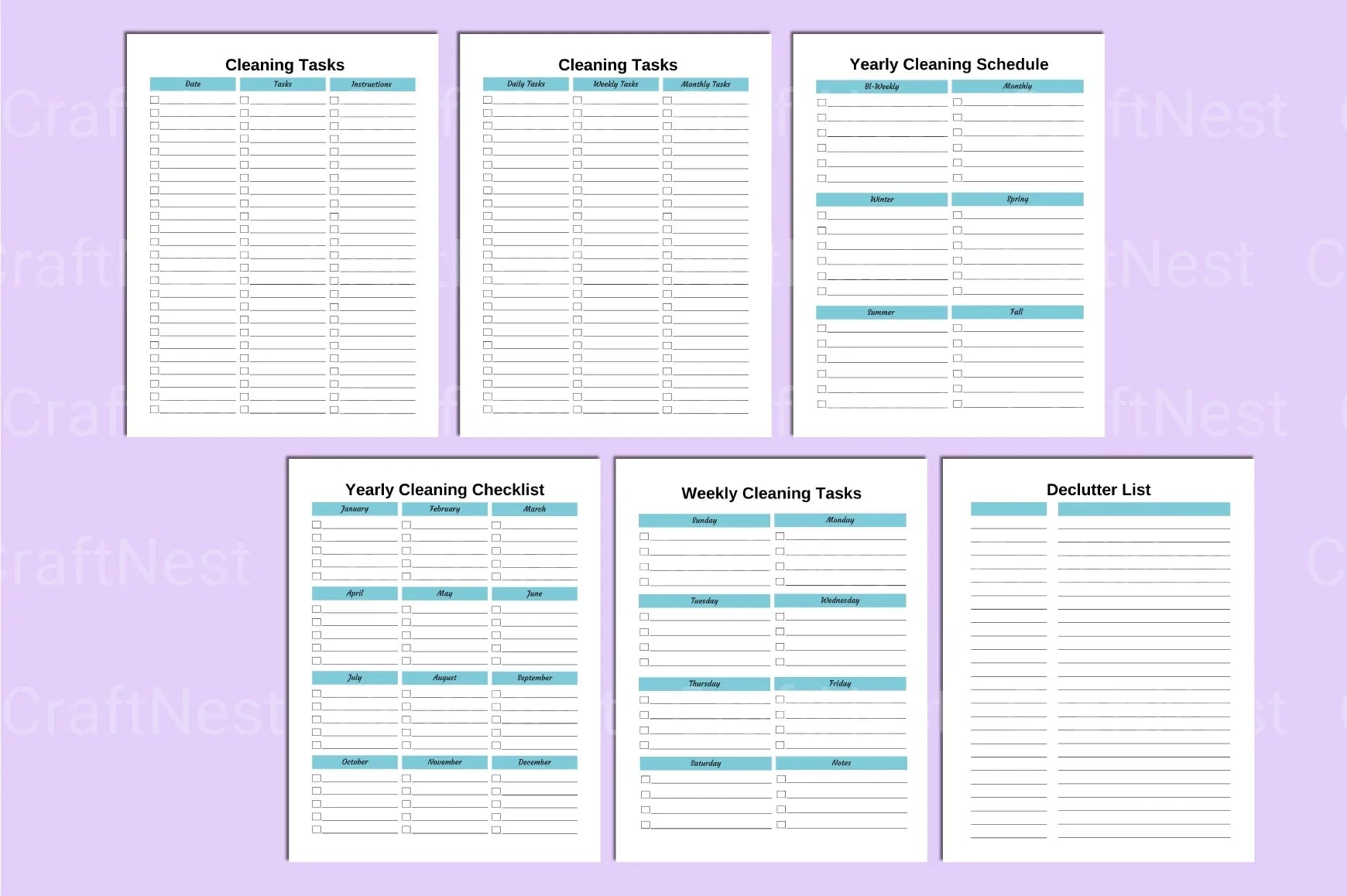 ADHD Printable Planner home organization and decluttering planner