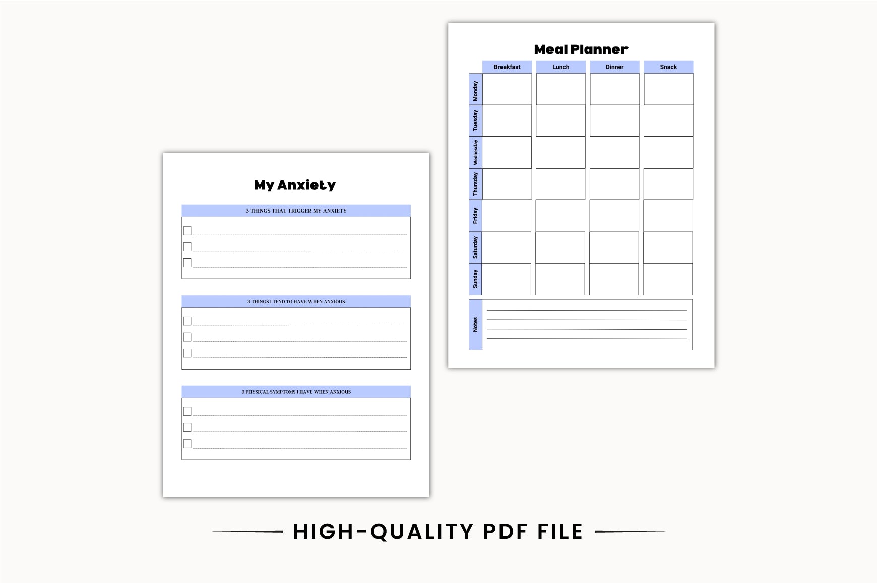 ADHD Mind Mental Health Planner printable PDF for emotional wellness