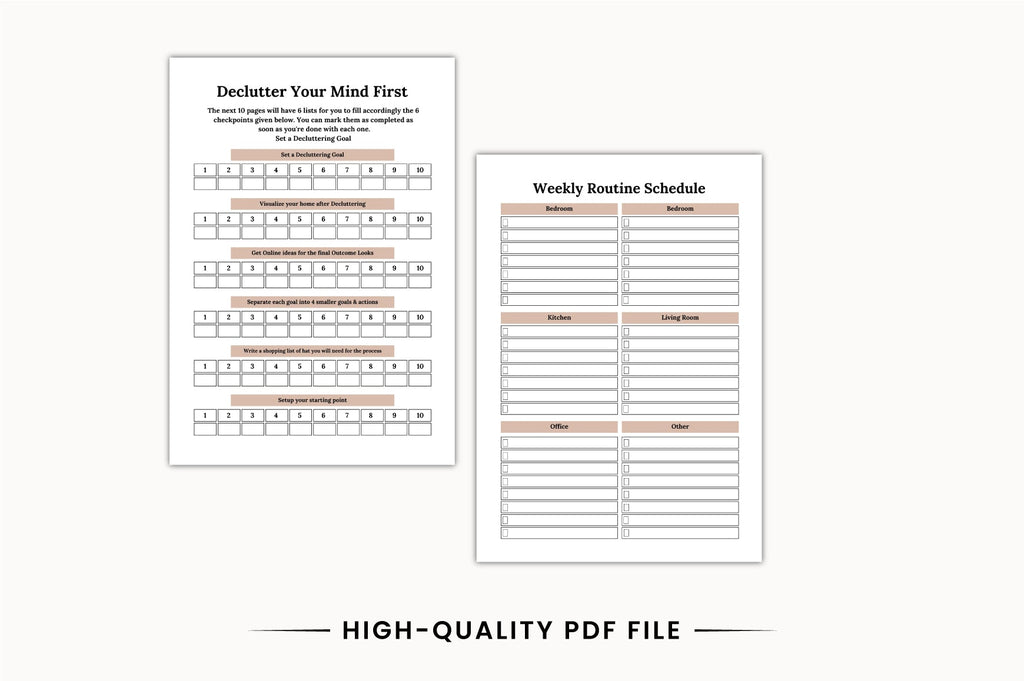 Home Decluttering Planner