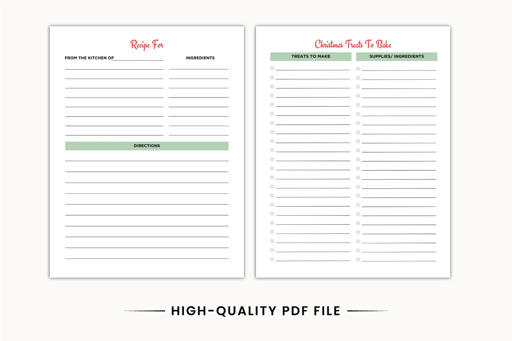 Christmas Holiday Meal Planner