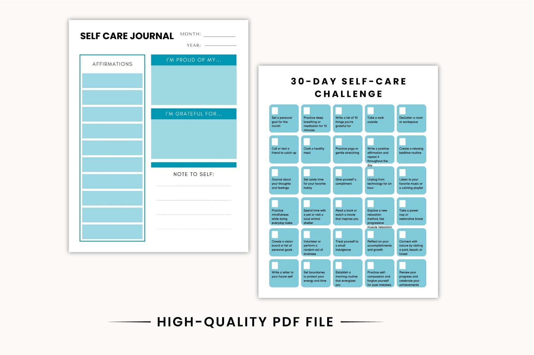 ADHD Growth Journal Printable Worksheets