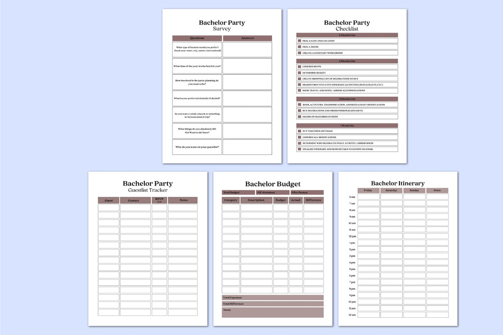 Bachelor Celebration Planner