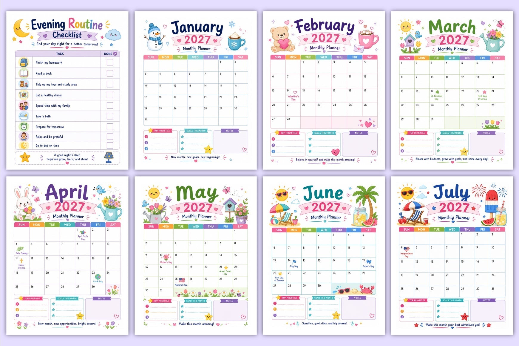 Kids Productivity Planner