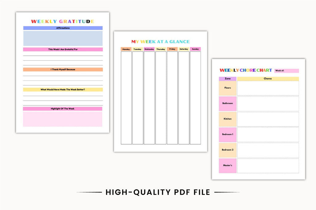 ADHD Daily Planner for Kids Printable Pages