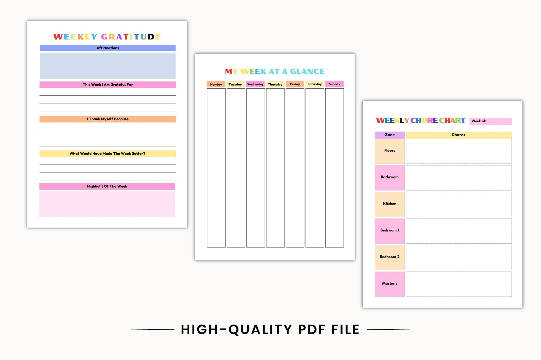 ADHD Daily Planner for Kids Printable Pages