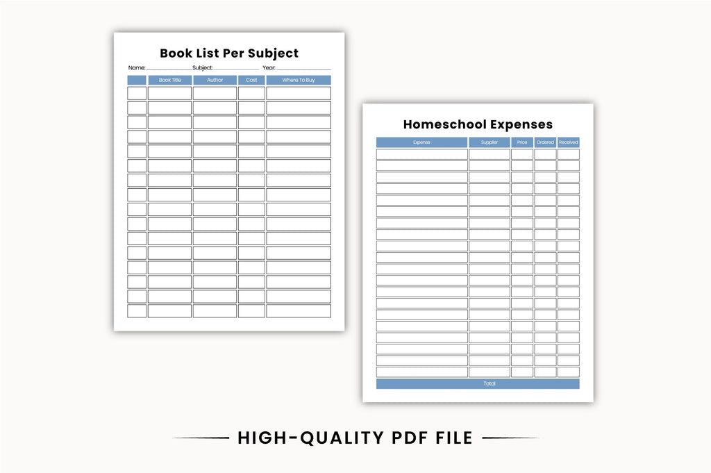 Homeschool Lesson Planner