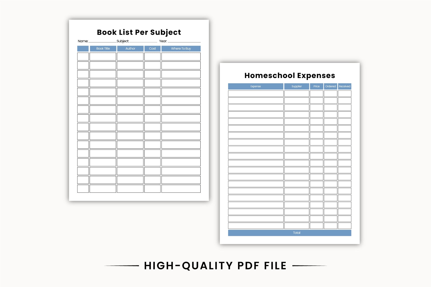 Homeschool Lesson Planner