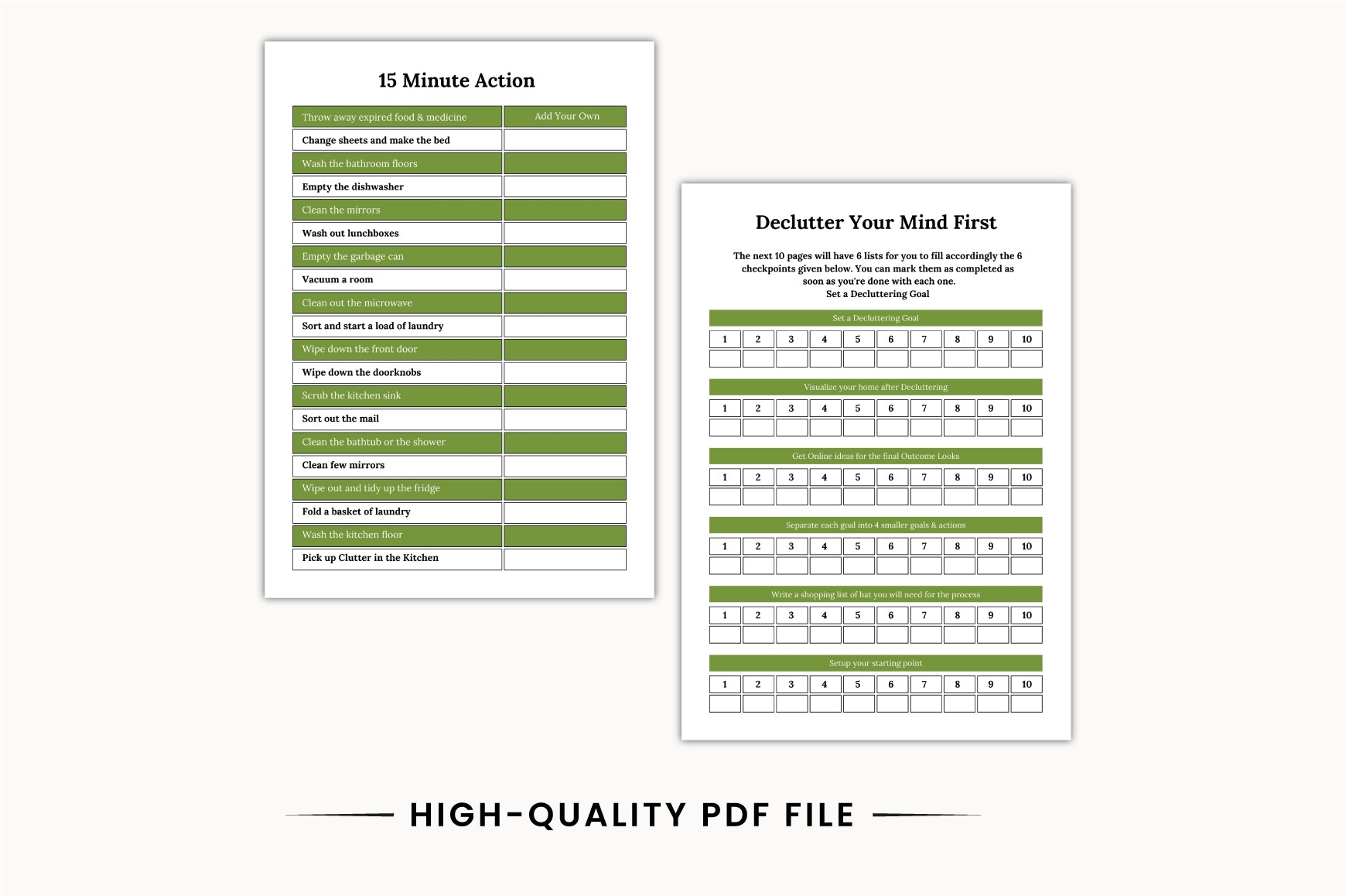 Home Decluttering Planner