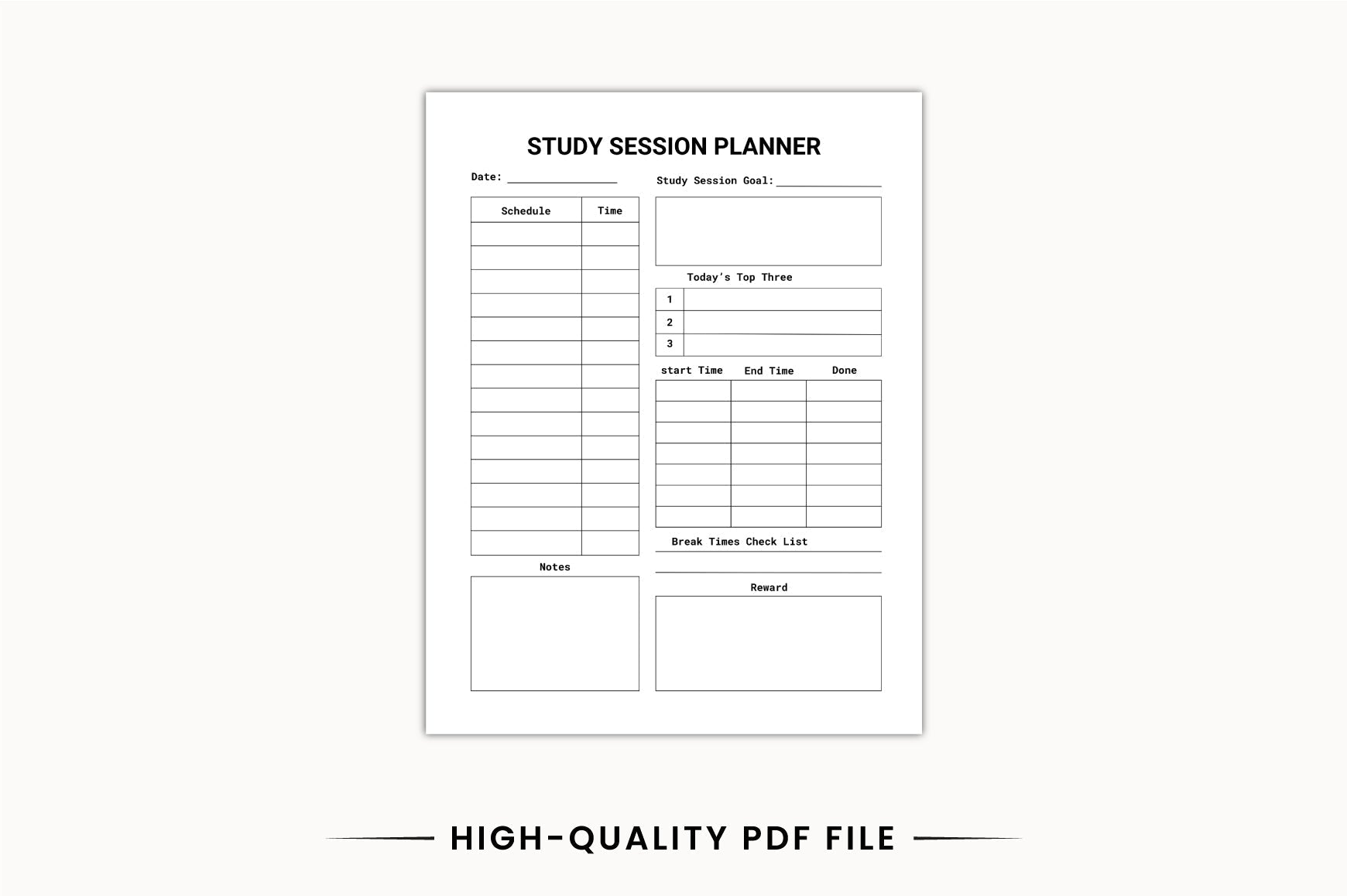 Study Time Planner