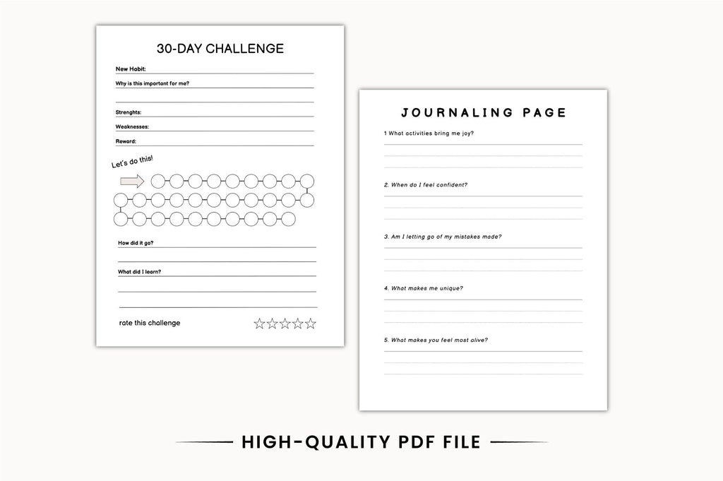 Day Self-Care Wellness Challenge Planner