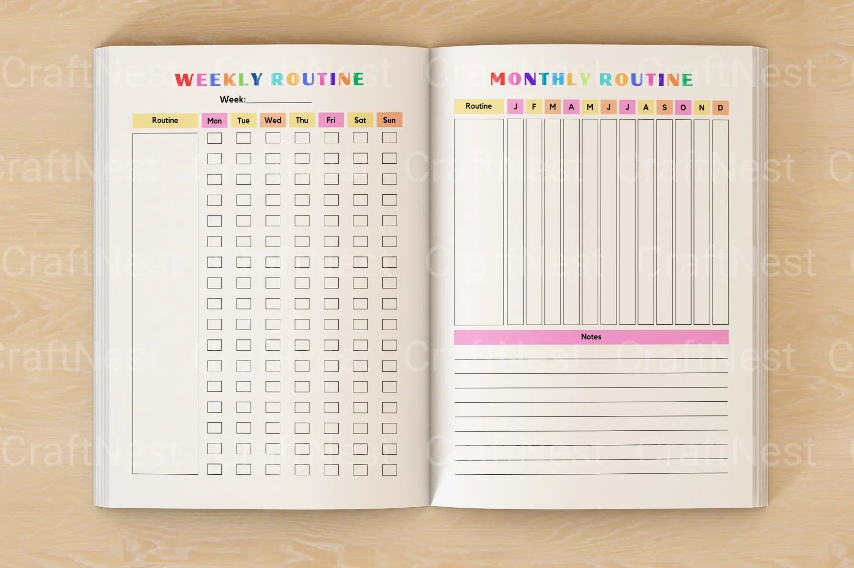 ADHD Printable Planner goal setting and habit tracker for children
