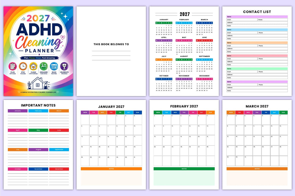 Adhd Cleaning Planner