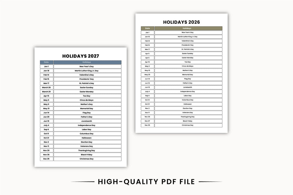 Monthly Calendar Planner