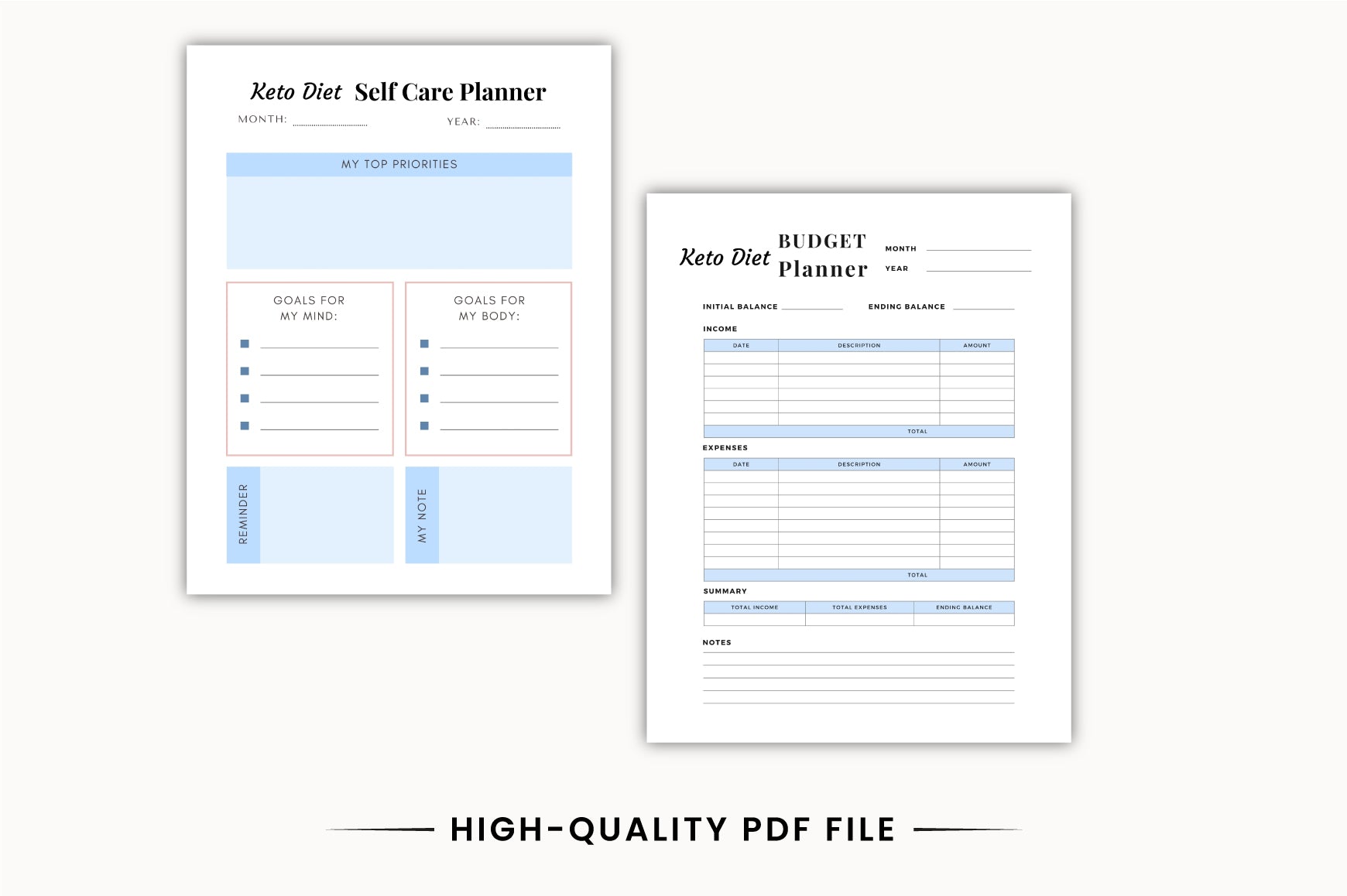 Keto Lifestyle Planner