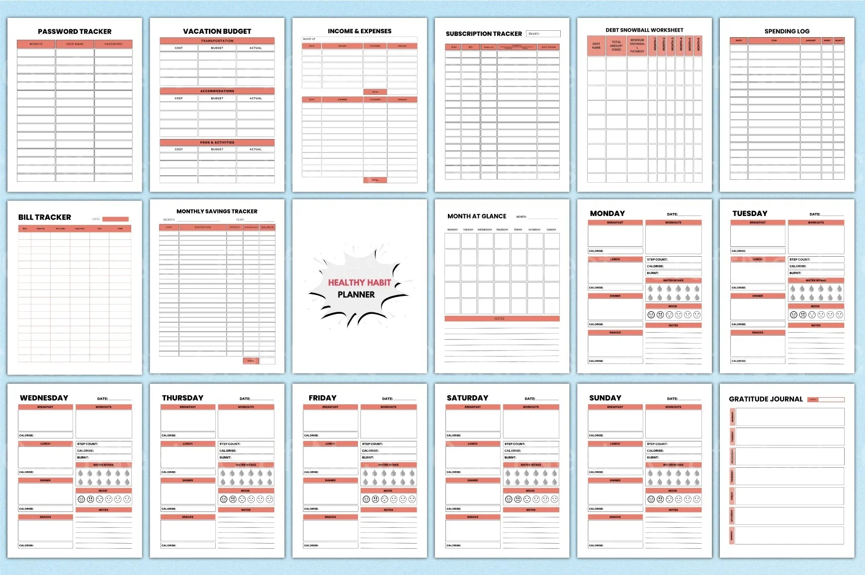 ADHD Planner for Effective Organization productivity and organization pages