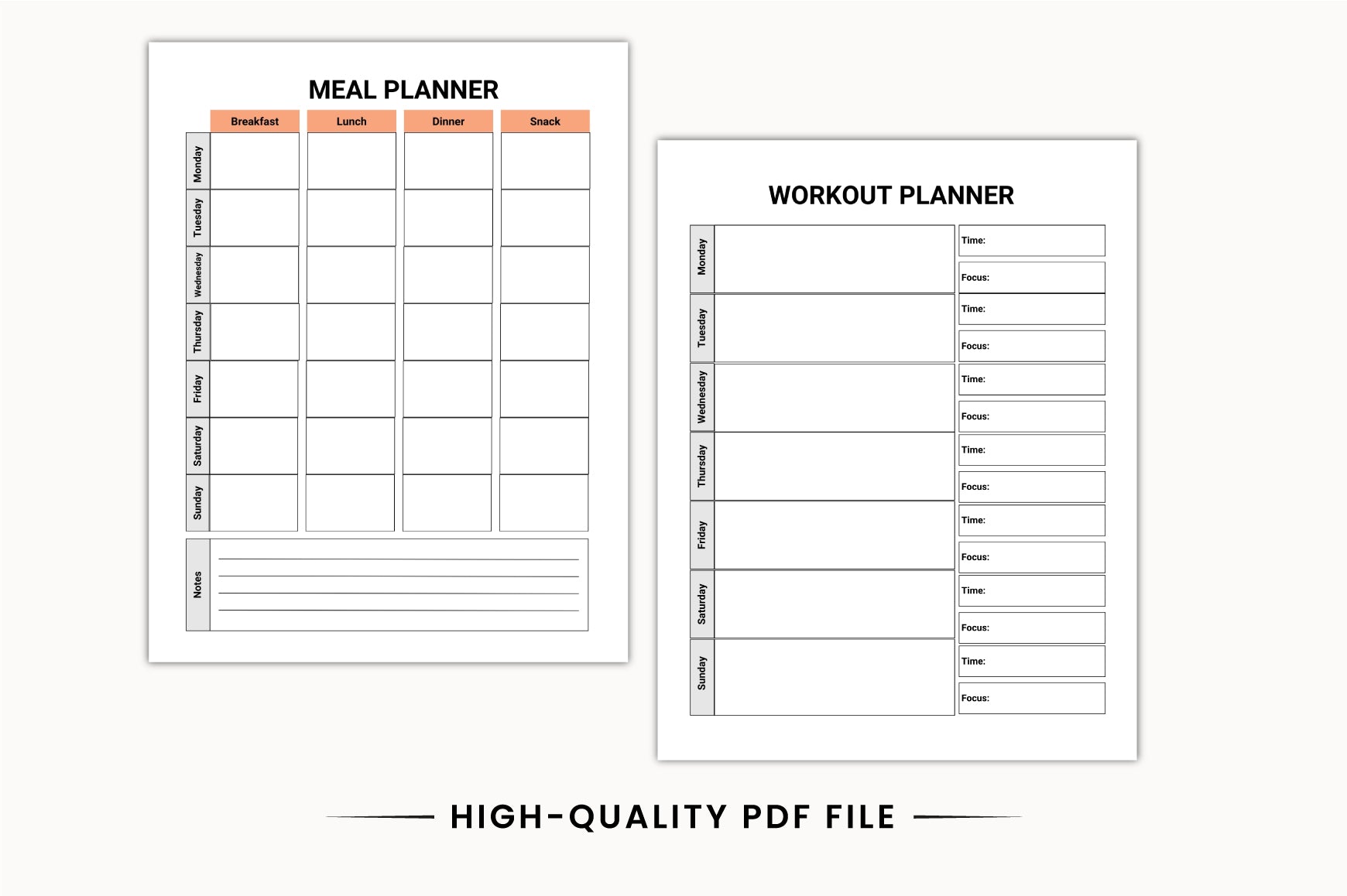ADHD Focus Planner for Improved Concentration Printable Pages