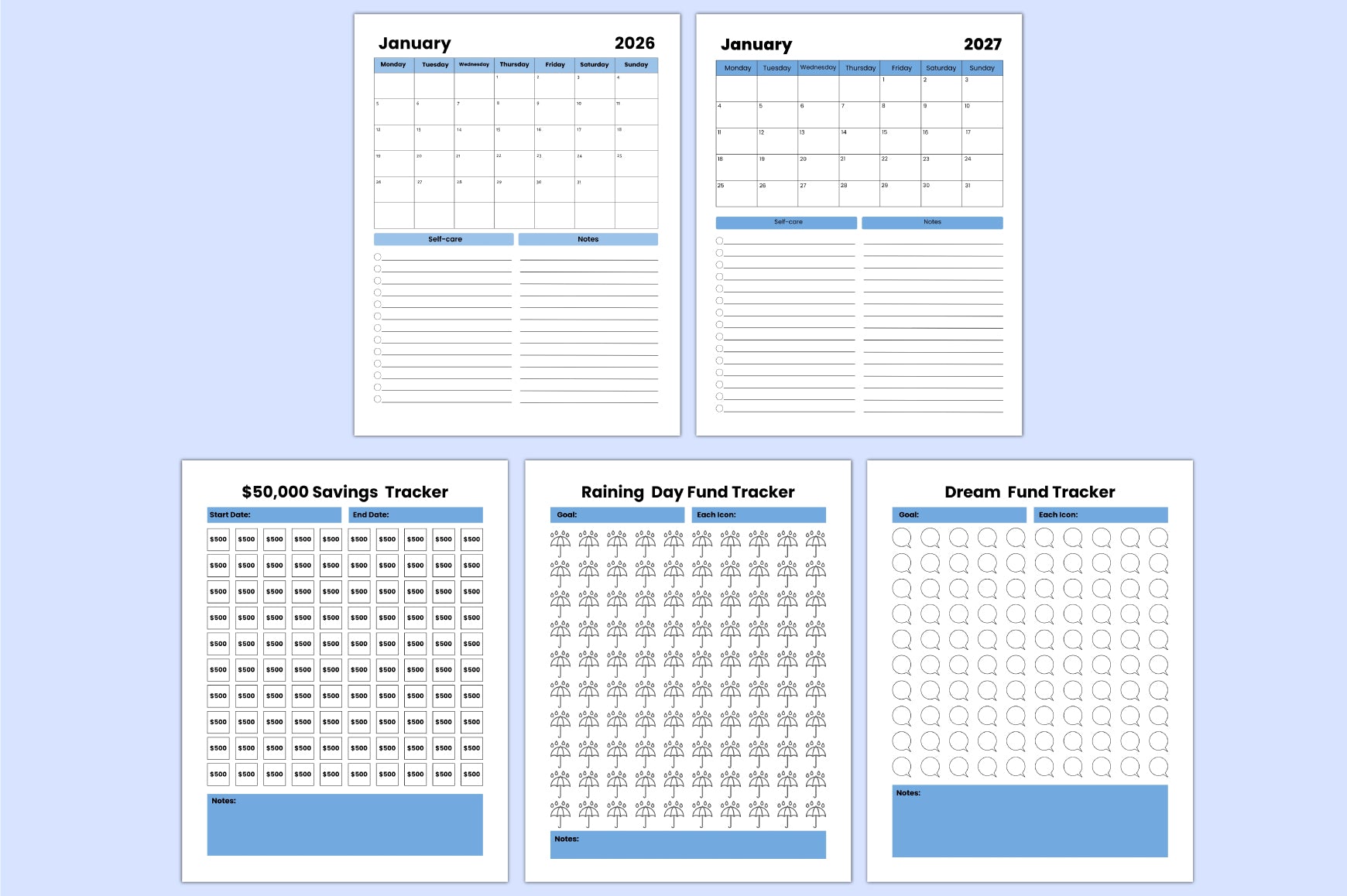Money Savings Challenge Planner