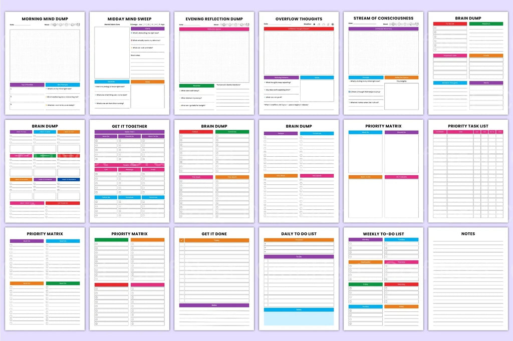 Ultimate ADHD Life Organizer weekly planning and organization templates