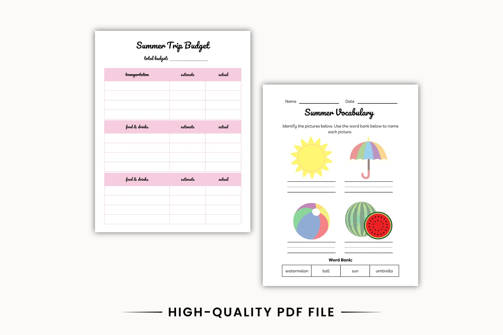 Kids Summer Activity Planner