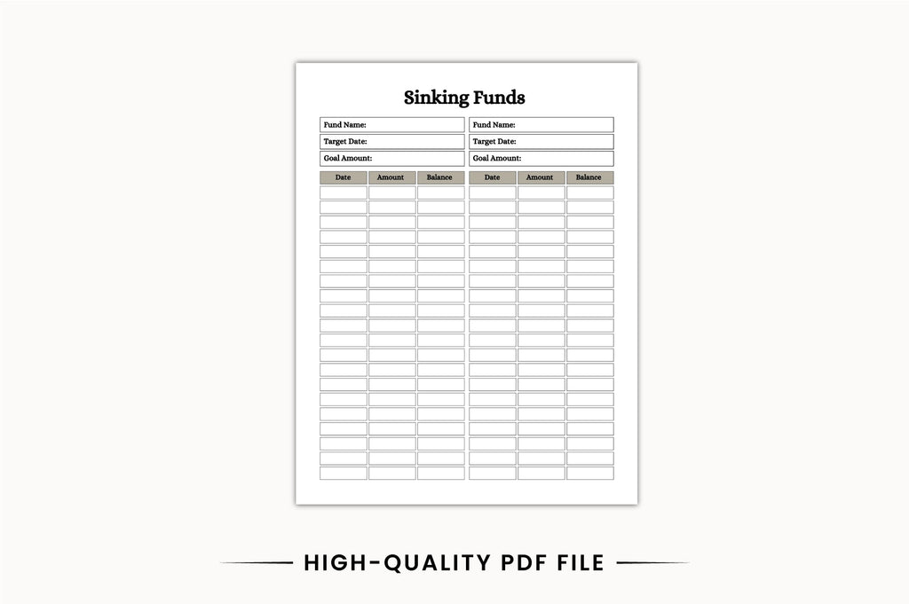 Sinking Fund Savings Planner