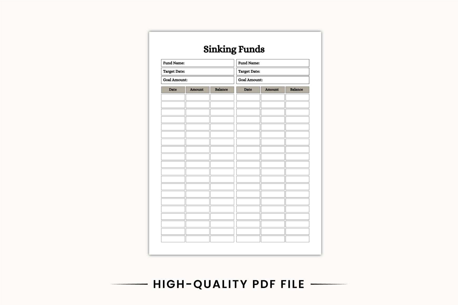 Sinking Fund Savings Planner