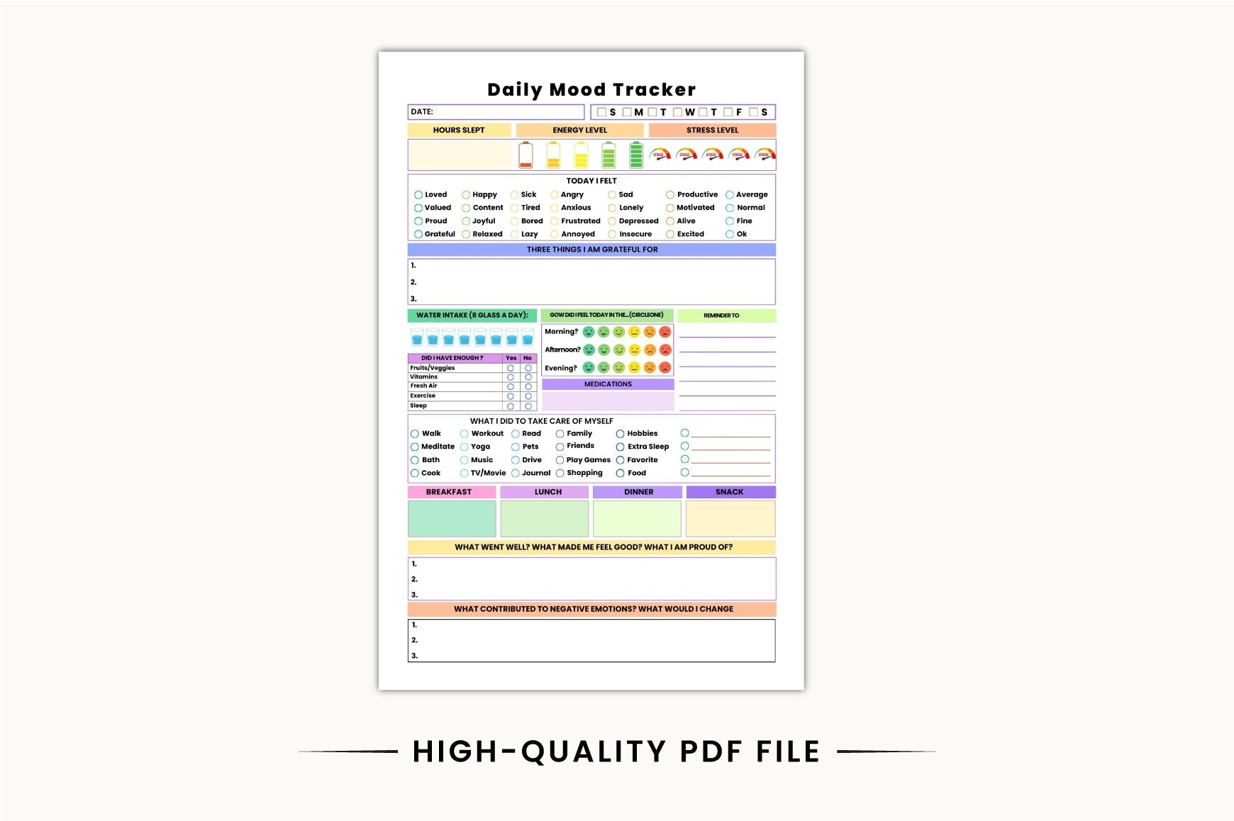 Day Mood Emotion Planner